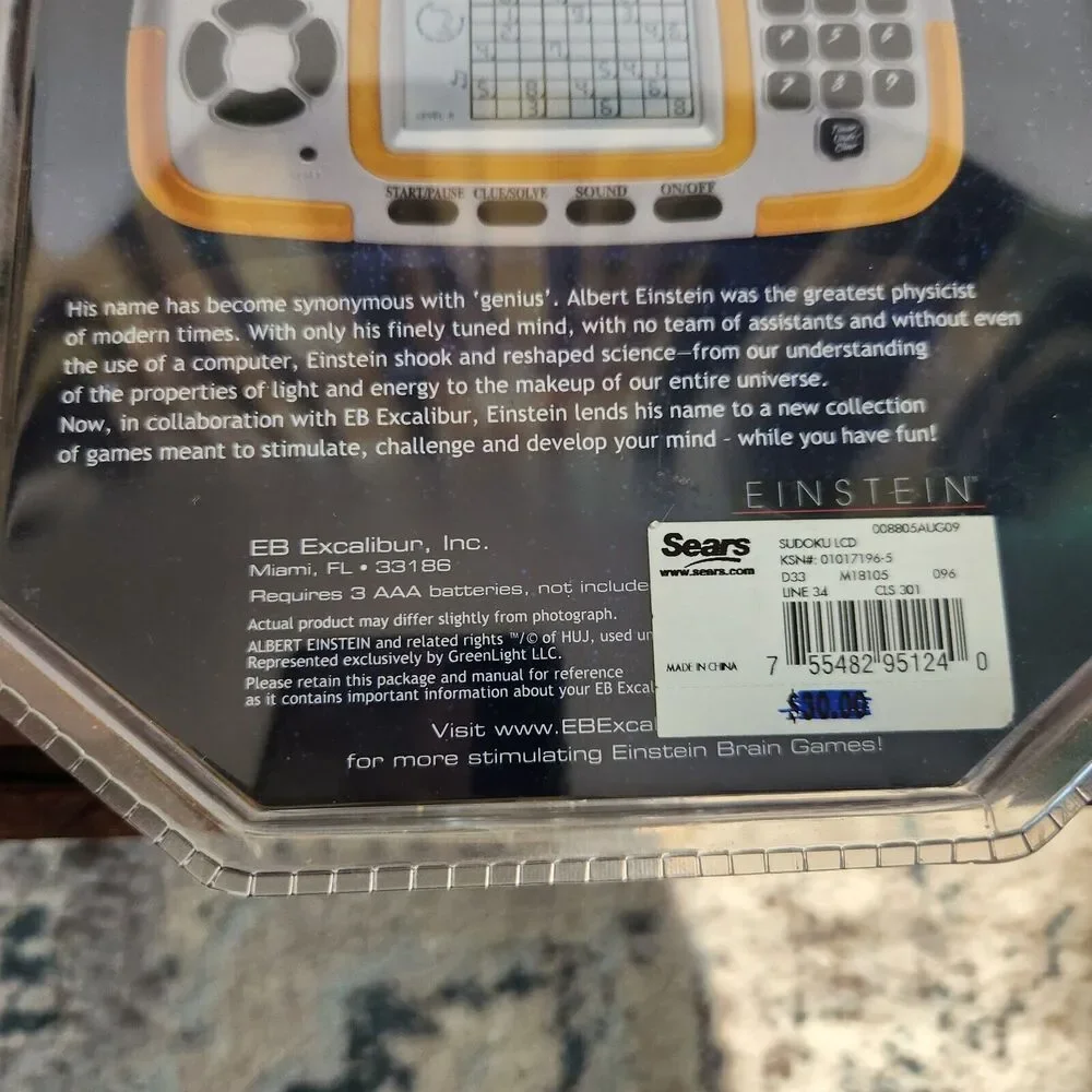 Brand New Excalibur Einstein Sudoku Wizard Handheld Electronic Game Sealed